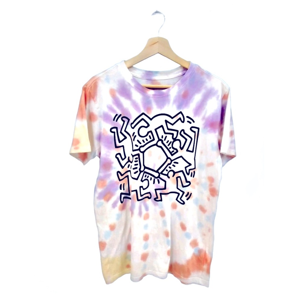 Keith Haring Tie-Dye Dancing Circle Graphic Tee